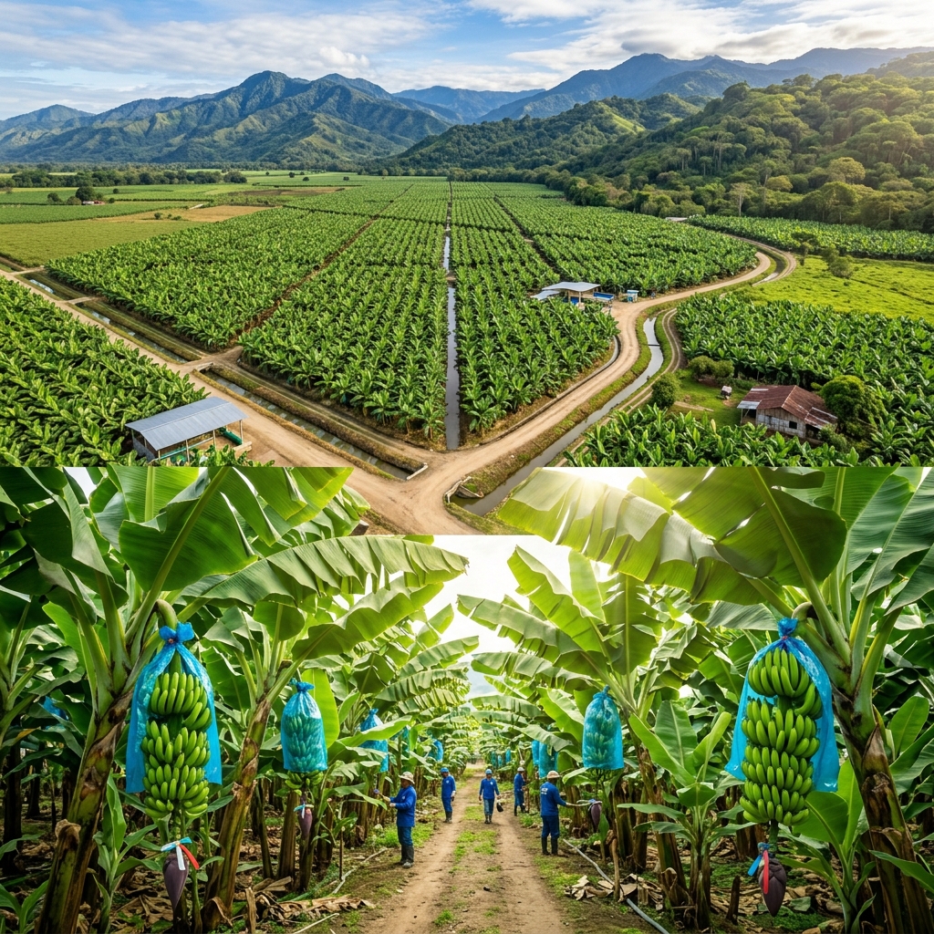 Campo bananero El Oro Ecuador — producción y tecnología agrícola